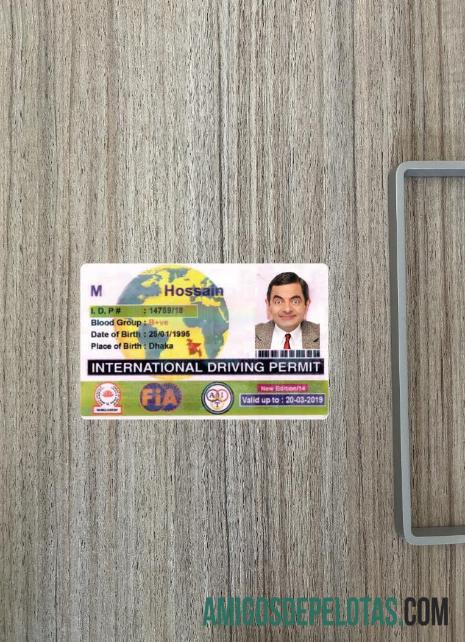 Permissão Internacional para Dirigir de Bangladesh fotolook frente baixar para verificação